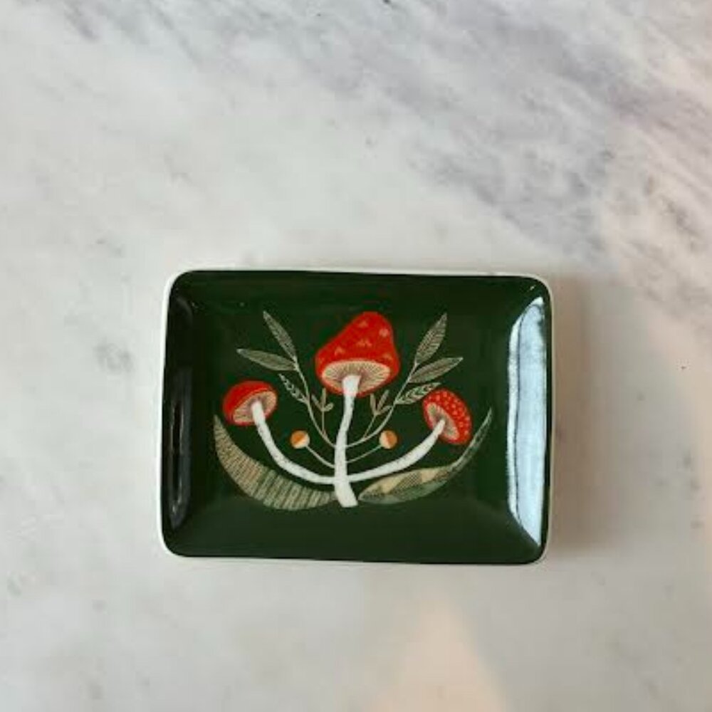 Creative Co-op - Stoneware Dish with Mushrooms- NWT